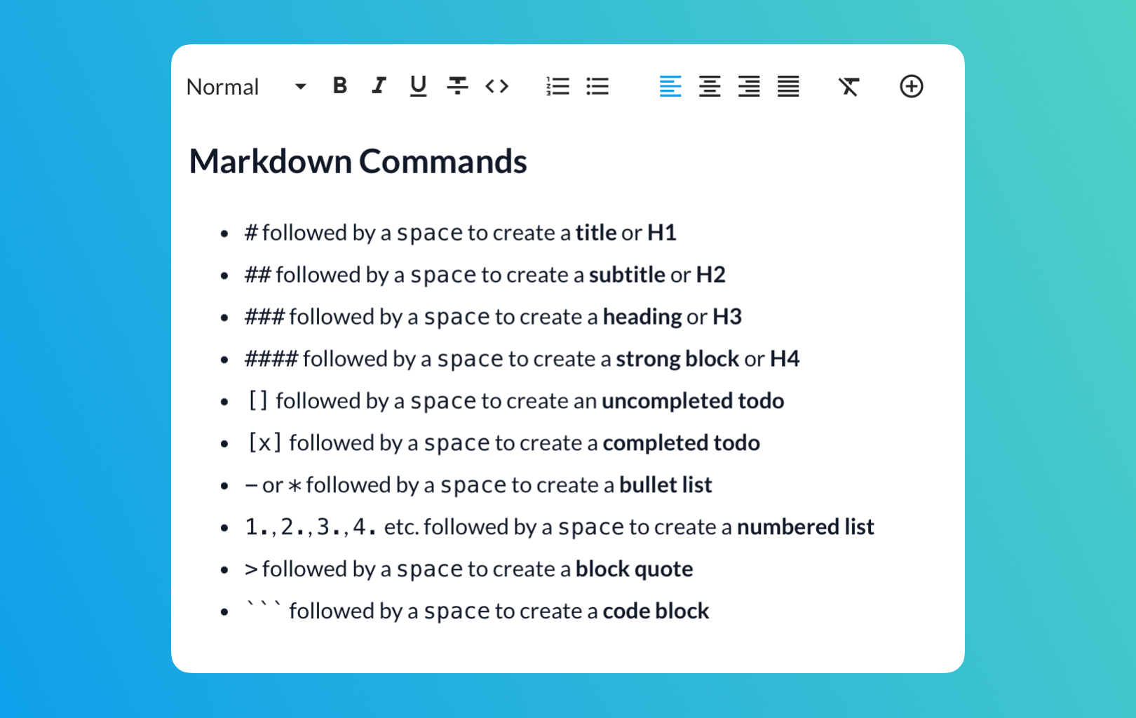 Markdown Shortcuts